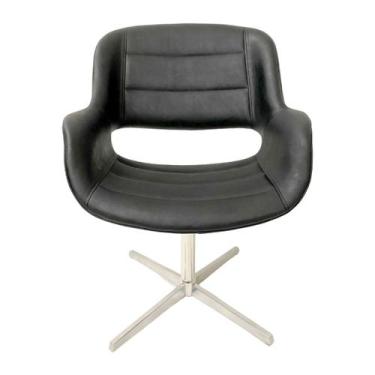 Imagem de Poltrona Decorativa Lorenza cor Preta giratória base alumínio - Poltro