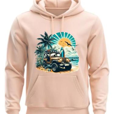 Imagem de Moletom Peronalizado Com capus e Bolso Praia surf - Hs, Bege, GG