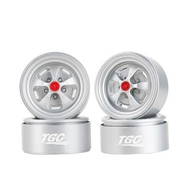 Imagem de TGCWENG 1.9 Inch Beadlock Wheels RC Wheel Hub Negative Offset 4.5mm Wheel Rim for 1/10 TRX4 TRX6 Axial SCX10 I II III Pro Redcat D90 D110 and More RC Crawler Upgrade Accessories(4PCS Silver)