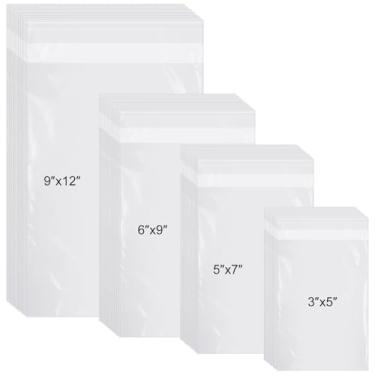 Imagem de Kosiz 600 peças, bolsa de plástico transparente de celofane para camisa de poliéster, embalagem de roupas que pode ser fechada a granel, embalagens autoseláveis para envio comercial (7 x 12 cm, 15 x