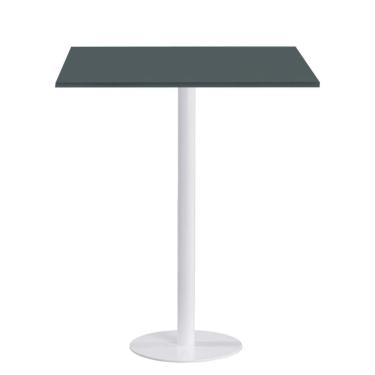 Imagem de Mesa Pisa Beta Bistrô Fratini 107,50cm (a) Disco Redondo Branco Tampo Mdp Quadrado Noce Nat 80cm (l)