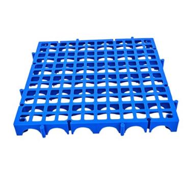 Imagem de MotiveTech Tapete de piso modular com encaixe, furos quadrados, grade para piso de garagem, para lavagem de carros, ralo de banheiro, Azul