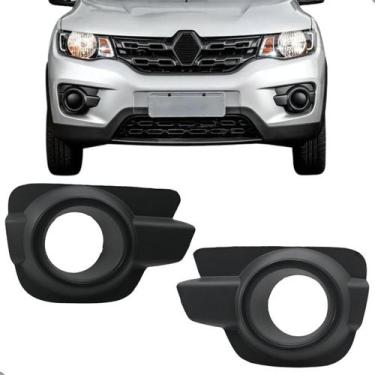 Imagem de Par Grade Moldura Farol Com Furo Renault Kwid 2017 2018 2019 2020 - MO