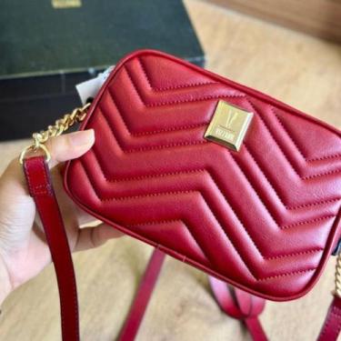 Imagem de Bolsa Feminina Transversal Vizzano Corrente Dourada e Matelassê Elegân