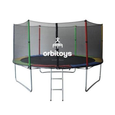 Imagem de Cama Elástica Infantil Pula Pula Trampolim 3,05 M Playground Preto e C