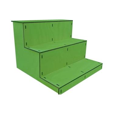 Imagem de TORCHED DISPLAYS Suporte de exibição portátil de madeira versátil de 3 níveis | ideal para feiras de artesanato, mercados de fazendeiros | fácil montagem | garrafas, sabão, CBD, joias, copos, copos e