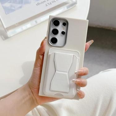 Imagem de Capa de couro com suporte para cartão e carteira para Samsung S25 Edge S24 S23 S22 Plus Ultra Fe A56 A36 A26 A16 A55 A35 (para Galaxy M35/branco antigo)