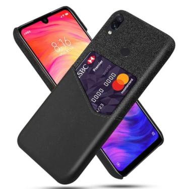 Imagem de Capa para Xiaomi Redmi Note 7 PRO,Tela e tampa de couro PU,Antideslizante,360°cobertura completa à prova de choque com 1 slot de cartão atrás,Prevenção de queda-Black