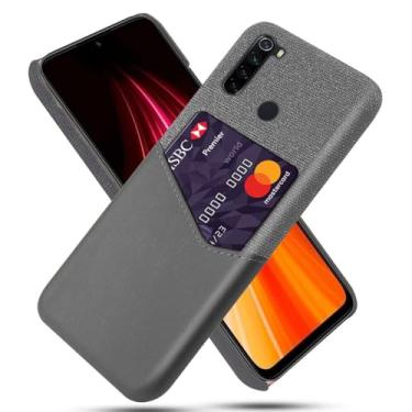 Imagem de Capa para Xiaomi Redmi Note 8,Tela e tampa de couro PU,Antideslizante,360°cobertura completa à prova de choque com 1 slot de cartão atrás,Prevenção de queda-Gray