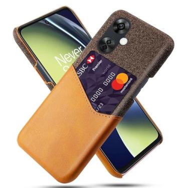 Imagem de Capa para Oneplus Nord CE3,Tela e tampa de couro PU,Antideslizante,360°cobertura completa à prova de choque com 1 slot de cartão atrás,Prevenção de queda-Brown