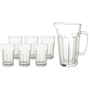 Imagem de Conjunto de Jarra 1L e Copos 300ml de Vidro - Hauskraft 7 Peças, Trans