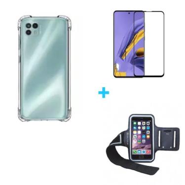 Imagem de Kit Braçadeira Moto G50 5G + Capa + Película De Vidro 3D - Motorola