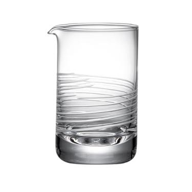 Imagem de USEEKRIL Copo de mistura de cristal, copo de mistura de coquetel com fundo grosso de 510 g, mistura de barra esculpida à mão para presente de barman