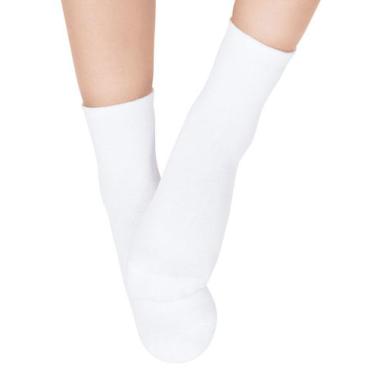 Imagem de Meia Unissex Puket Soquete Lisa Mescla Claro 23 a 35, Branco, 28 A 31