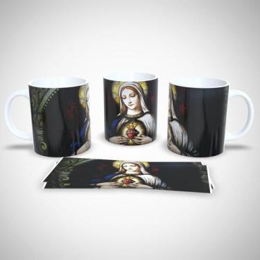 Imagem de Caneca de Porcelana Decorada 325ml Frases Religiosas - Generic