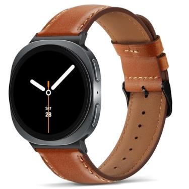 Imagem de Tasikar Pulseiras de couro compatível com Samsung Galaxy Watch 8 de 40 mm e 44 mm, pulseira de couro genuíno compatível com Samsung Galaxy Watch 8 Classic de 46 mm, Watch 8(40/44mm) / 8 Classic (46mm