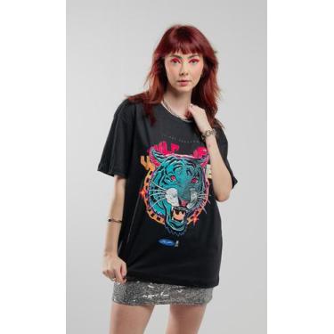 Imagem de Camiseta t-shirt oversized feminina vintage tigre preta - JAY JAM, G4