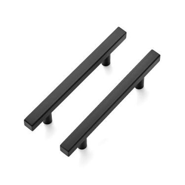 Imagem de Cabinet Pulls Ravinte Matte Black, aço inoxidável, 6", pacote com 55