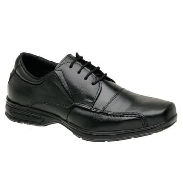 Imagem de Sapato Confort Social Masculino Couro Ortopédico de Amarrar 5070 (Preto, BR, Adulto, Numérico, 46)