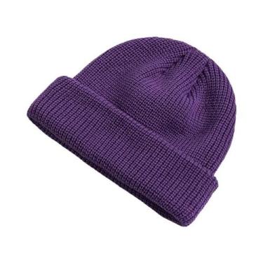 Imagem de Gorro De Malha Quente Unissex Para Inverno, Cor Sólida, Meninos, Menin