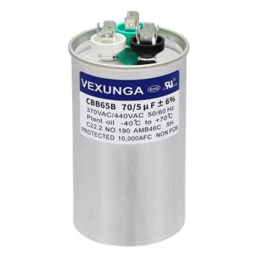 Imagem de Capacitor VEXUNGA CBB65 70+5uF 370VAC ou 440VAC para unidade de ar con