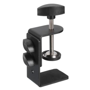 Imagem de PATIKIL Grampo C universal de metal, base de grampo em g resistente com rosca macho de 0,65 mm 0-65 mm, suporte de montagem para gabinete de acessórios para câmera, suporte de mesa, microfone, preto