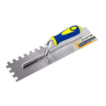 Imagem de Desempenadeira aço 10x40cm Dentada 12mm Cabo embor. - Castor