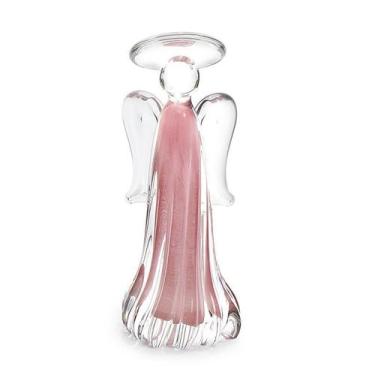 Imagem de Anjo Em Cristal Murano Rosa - São Marcos 21cm