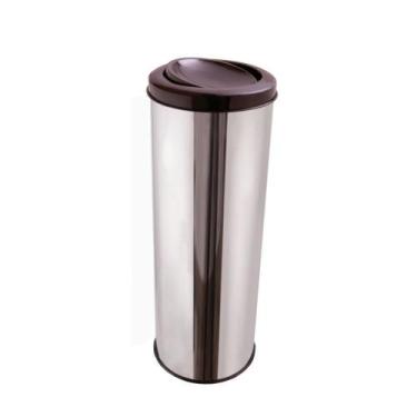 Imagem de Lixeira Inox Para Banheiro Reciclável 50 Litros Com Tampa - CM Design,