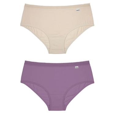 Imagem de Kit Calcinha Feminina 2 Peças Del Rio Cós Largo Cotton Algodão