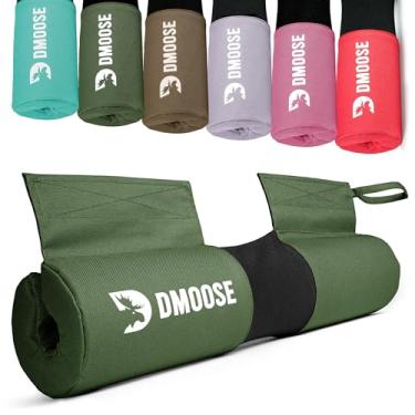 Imagem de DMoose Fitness Almofada de barra para impulso no quadril, agachamento e lunges - Almofada de espuma grossa antiderrapante para suporte de pescoço e costas com duas tiras - Almofada de impulso de