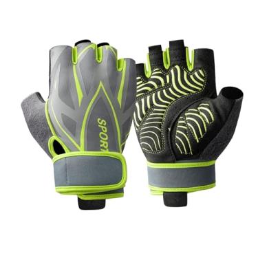Imagem de YIDATIKER Luvas respiráveis para levantamento de peso, proteção total da palma da mão, luvas de treino para academia, ciclismo, exercício, respirável, para homens e mulheres (verde, GG)