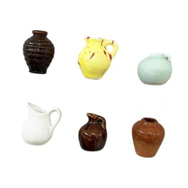 Imagem de simhoa 6 Peças Vasos de Cerâmica Fofos Mini Vasos de Planta Engraçados para O Escritório Do Armário de Cozinha