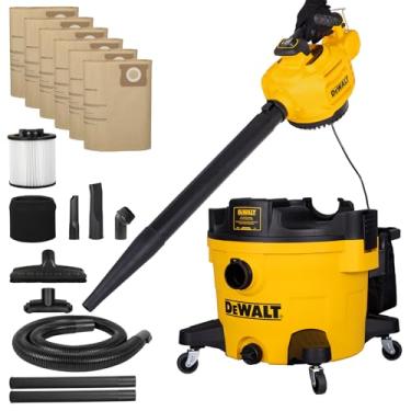 Imagem de DEWALT Compre aspirador de pó molhado e seco com soprador de folhas destacável, 3 em 1, aspirador de pó seco e úmido resistente 24 litros para casa, garagem, carro, oficina, local de trabalho