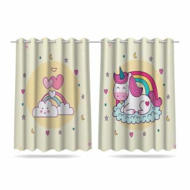 Imagem de Cortina Infantil Unicórnio 2,60m X 1,50m Tecido Premium - DECORANDO E 