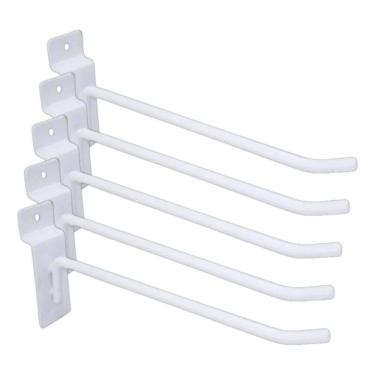 Imagem de 2X Kit 100 Gancho Para Painel Canaletado Cor Branco 15Cm