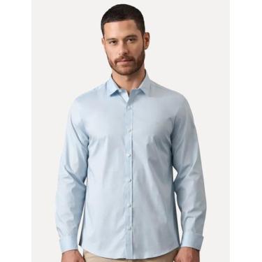 Imagem de Camisa Calvin Klein Jeans Slim Fit New CKJ Logo Azul Claro, M/M