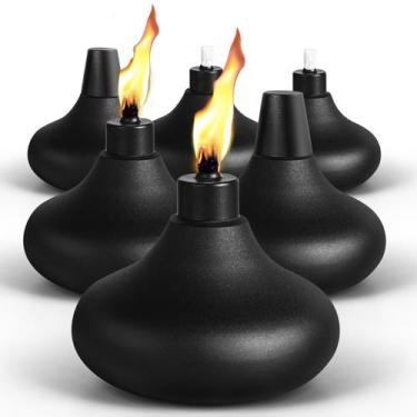 Imagem de Lanterna de mesa de metal Fan-Torches, pacote com 6, 15,5 cm, 720 ml