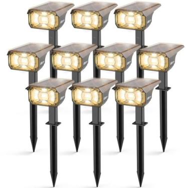 Imagem de Holofotes solares LEREKAM 40 LEDs IP65 à prova d'água, pacote com 10