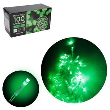 Imagem de Pisca pisca verde para árvore de natal e decoração natalina 220V com 9