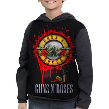 Imagem de Casaco Moletom Infantil Banda Guns N' Roses Full Print - smoke, Preto,