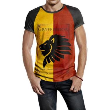 Imagem de Camiseta Raglan Masculina Gryffindor Harry Potter Ref:400 - smoke, Pre