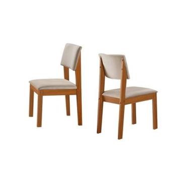 Imagem de Kit 2 Cadeiras para Mesa de Jantar Estofada Turim LJ Móveis
