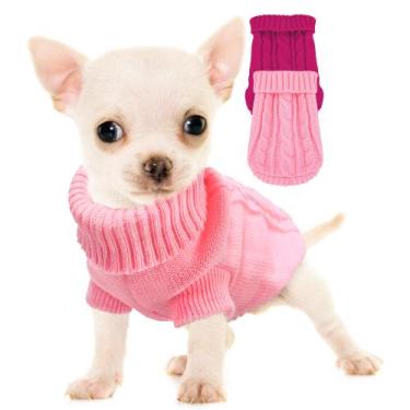 Imagem de Suéter para cães Kallfir's cutie XXS de gola alta tricotado para chihu