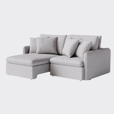 Imagem de Sofá Áustria Retrátil e Reclinável 1,80m em Linho Cinza Mesclado - Hom