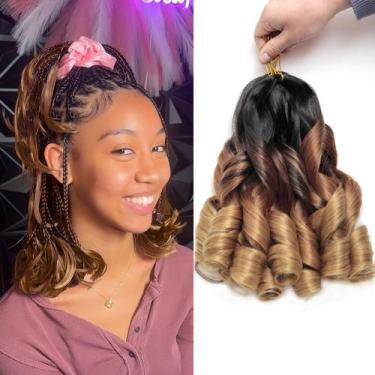 Imagem de Braiding Hair TUVOJALE French Curl 30 cm, 8 pacotes sintéticos