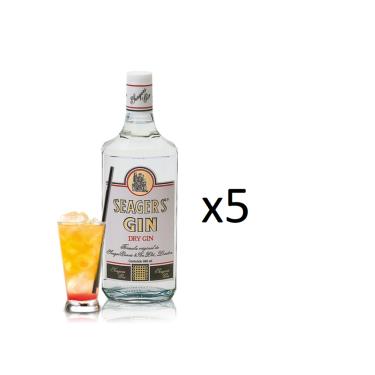 Imagem de Kit Gin Seagers Dry 980ml 5 Unidades