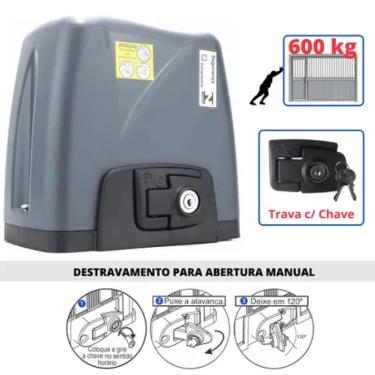 Imagem de Motor Portão Rossi DZ Nano Turbo 600Kg Deslizante Eletrônico Com Abertura Rápida 220v