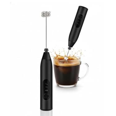 Imagem de Mini Mixer Portátil USB Recarregável - Espumador de Leite e Café Profissional, Batedor de Ovos e Whey Protein, 3 Velocidades Turbo, Aço Inoxidável