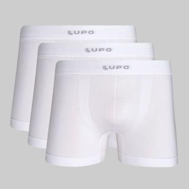Imagem de Kit 3 Cuecas Lupo Boxer Micromodal 00661, Branco, P
